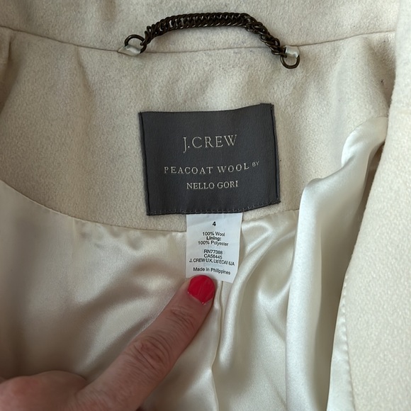 J. Crew size 4 double breasted peacoat Italian Wool by Nello Gori - Picture 3 of 5